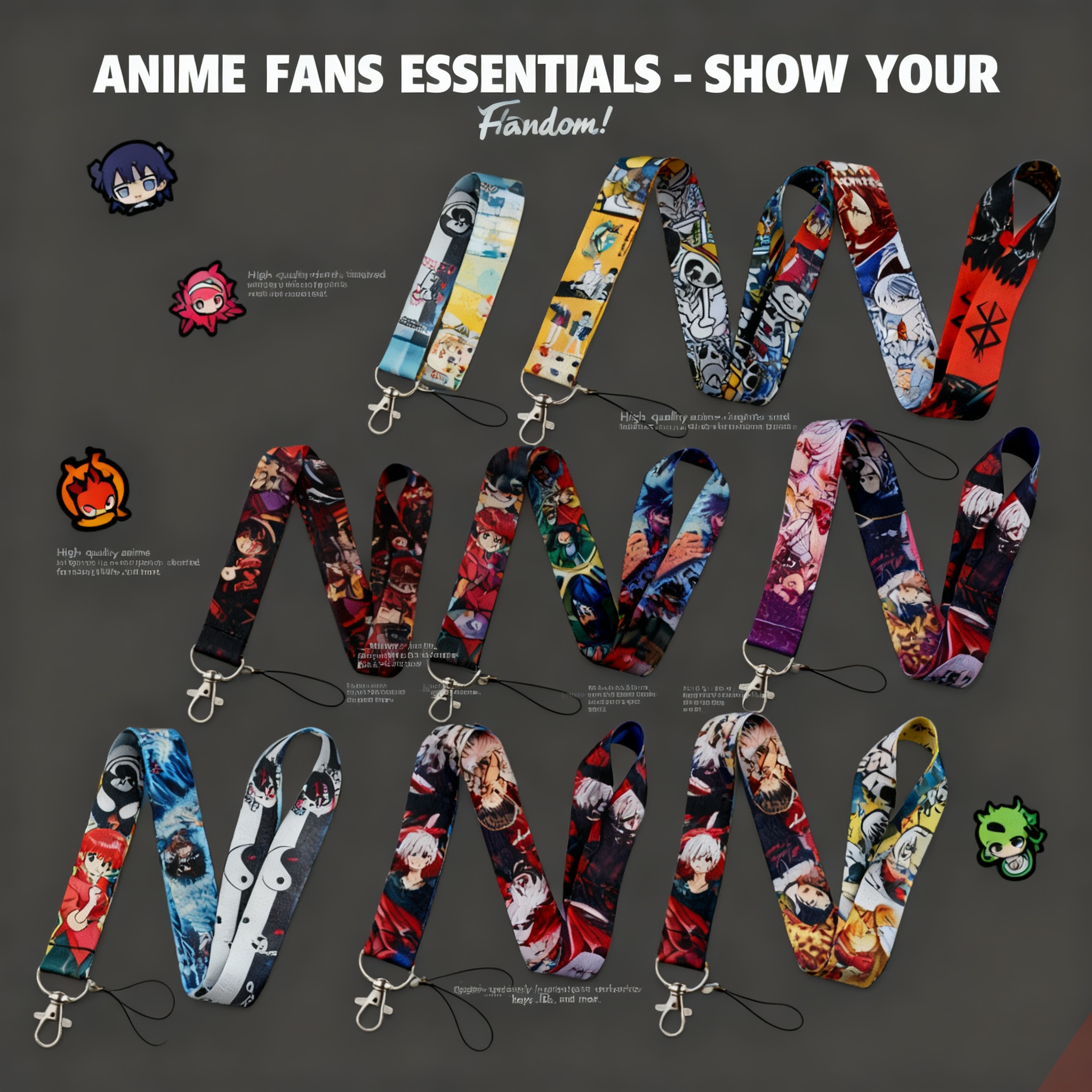 Phone Accessories Items - Anime Lanyard Neck Strap For ID