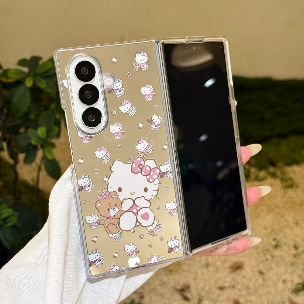Phone Accessories Case - Luxury Makeup Mirror Line KT Cat