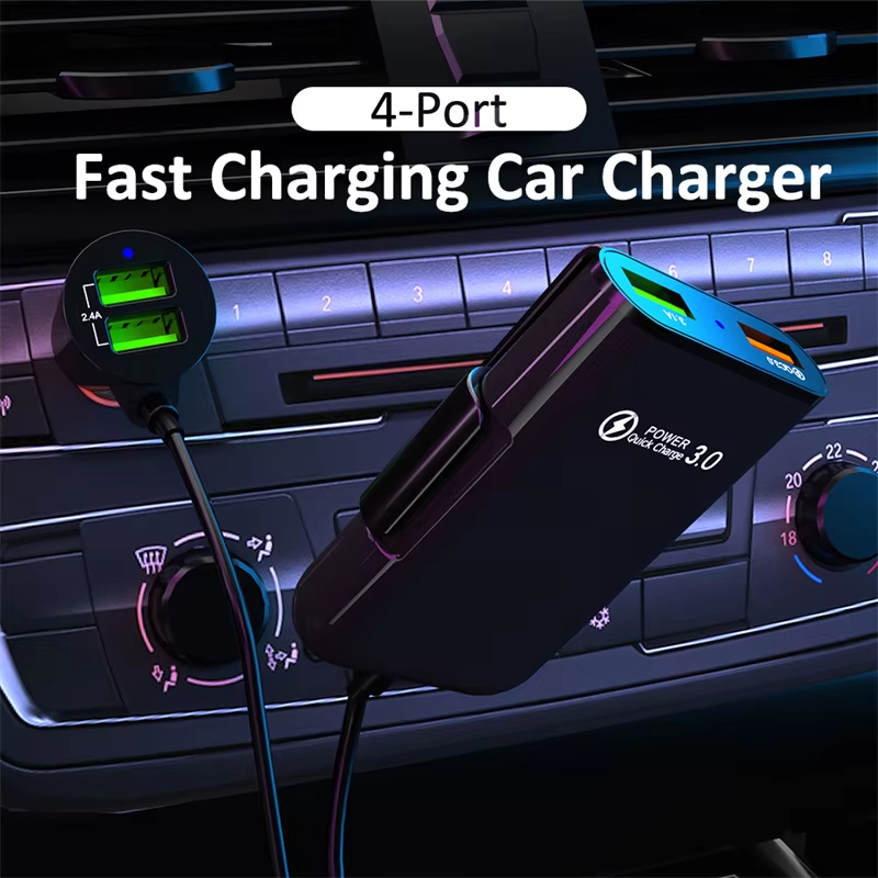 40W 4 Port USB Car Charger QC3 – Fast Charging Cable Bewertung und Preis
