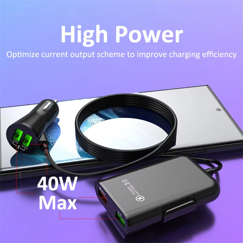 40W 4 Port USB Car Charger QC3 – Fast Charging Cable Bewertung und Preis