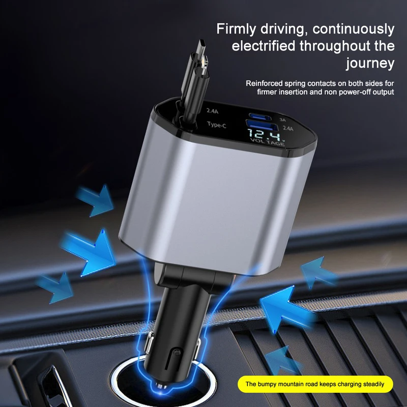 120W 4 in 1 retractable car ch – Fast Charging Cable Bewertung und Preis