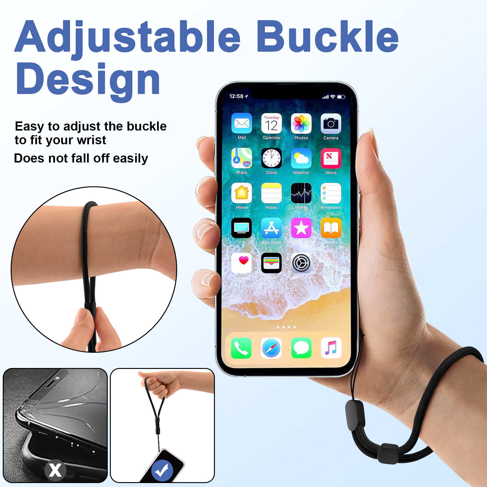 6Pcs/lot Hand Wrist Strap Lany – Phone Accessories Case Bewertung und Preis