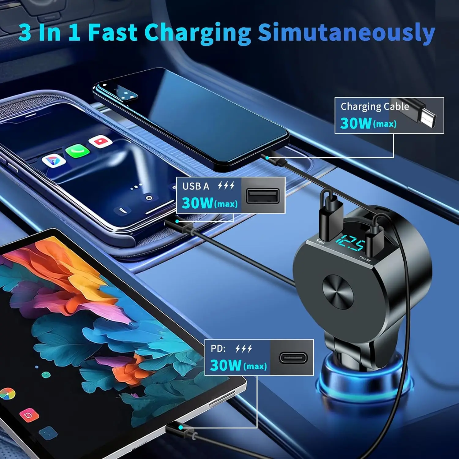 Upgraded Retractable Car Charg – Fast Charging Cable Bewertung und Preis
